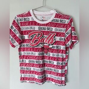NBA Chicago Bulls Youth Large 14/16 Short Sleeve White Shirt Tee Big Logo